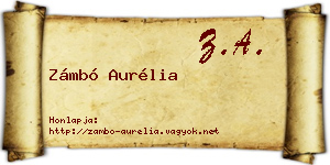 Zámbó Aurélia névjegykártya